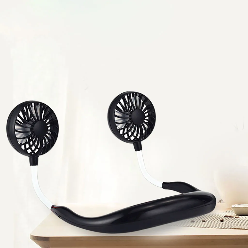 

Hands-free Neck Band Hands-Free Hanging USB Rechargeable Neckband Lazy Neck Style Dual Cooling Fan Summer Portable