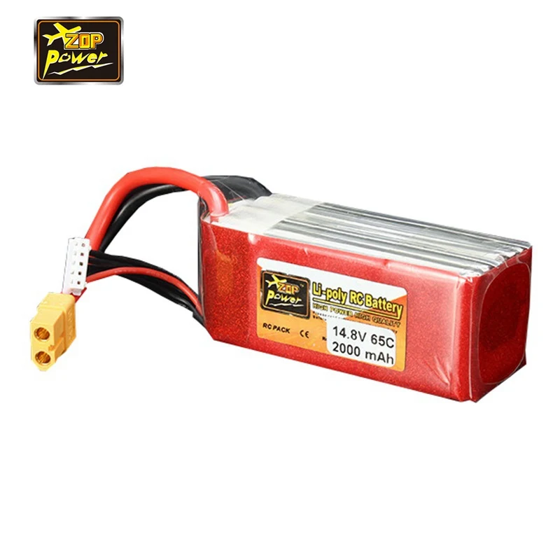 

2018 New Original Rechargeable ZOP Power 14.8V 2000mAh 4S 65C Lipo Battery XT60 Plug Connector For RC Drones FPV Quadcopter DIY
