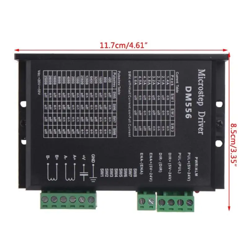 

DM556 2-Phase High Power Digital Stepper DC Motor Driver 42/57/86 Stepper Motor Driver for CNC, 24~50V DC 200KHz