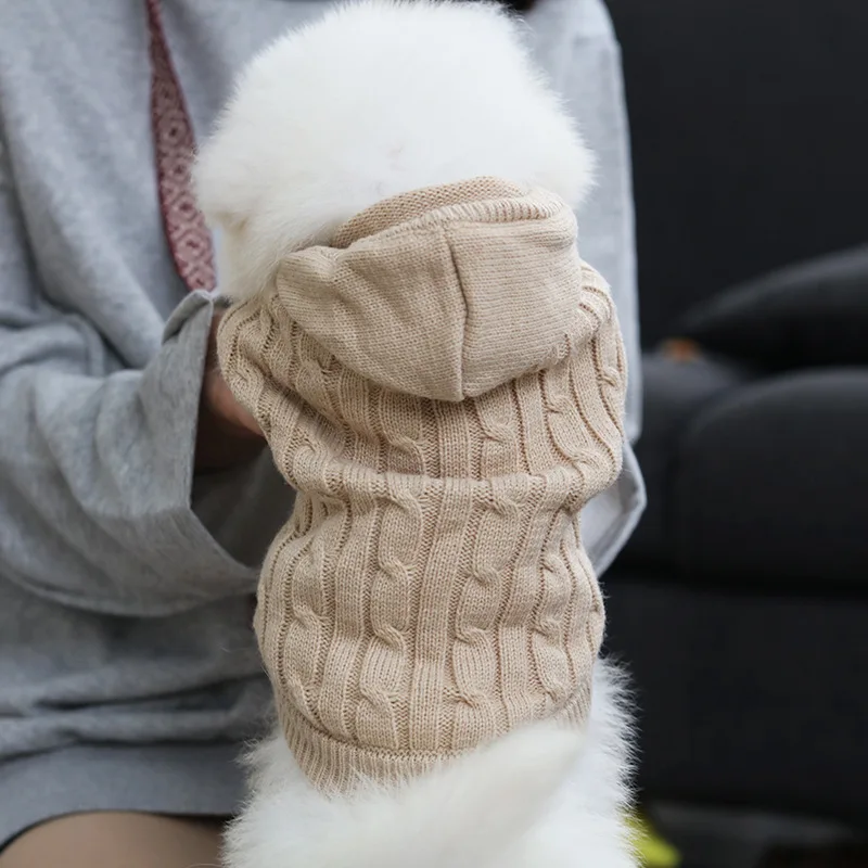 Свитер для собаки, вязаная одежда для больших собак, осенне-зимние кошачьи свитера, одежда для собак, зимняя теплая толстовка, пальто для щенка, котенка