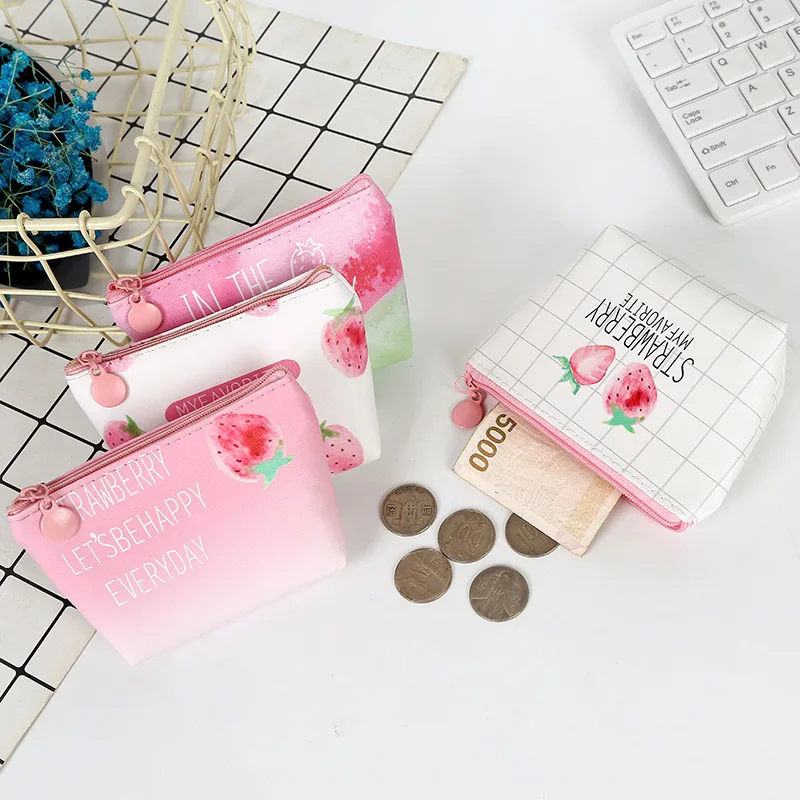 

Cute Zipper Mini Wallet Female Key Coin Money Storage Pocket for Kids Cartoon Gift Student Short PU Leather Coin Purse Small Bag