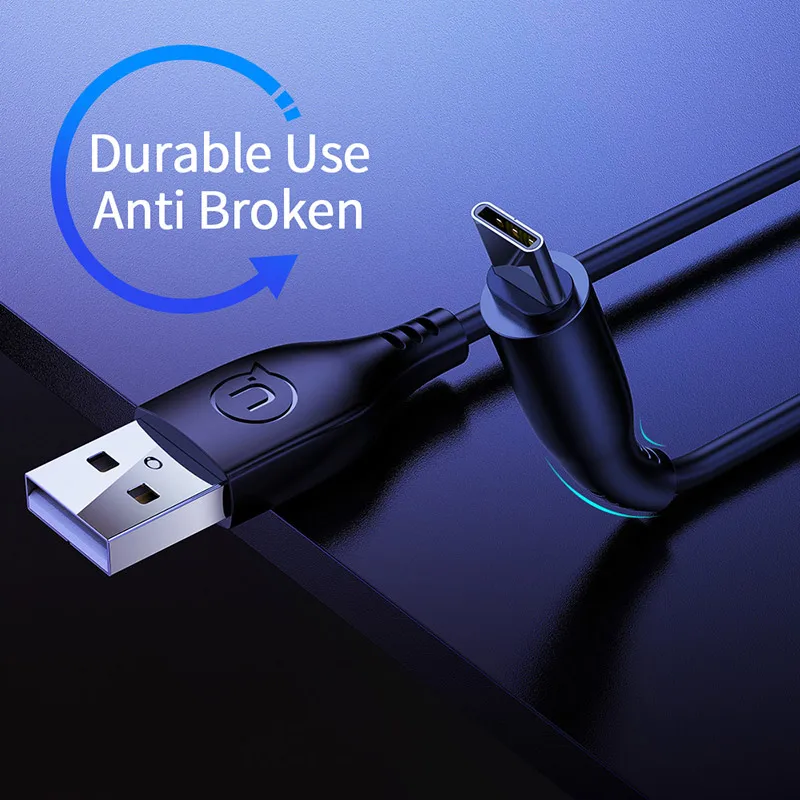 USAMS кабель USB C для передачи данных 0 25 м 2 1 провод samsung huawei Xiaomi шнур зарядки телефона