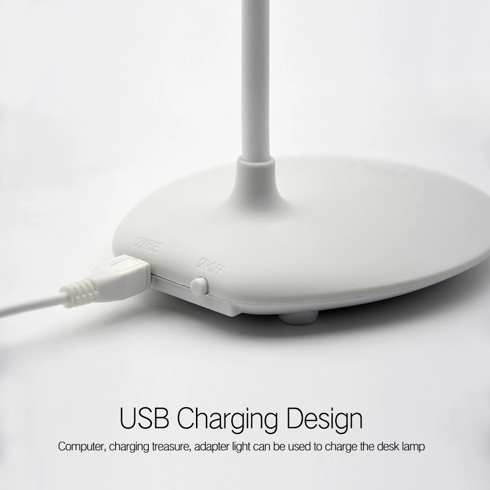 BORUiT гибкий 16 Светодиодный настольный светильник USB Перезаряжаемый сенсорный затемняемый светильник для чтения с защитой глаз прикроватная Настольная лампа Ночной светильник