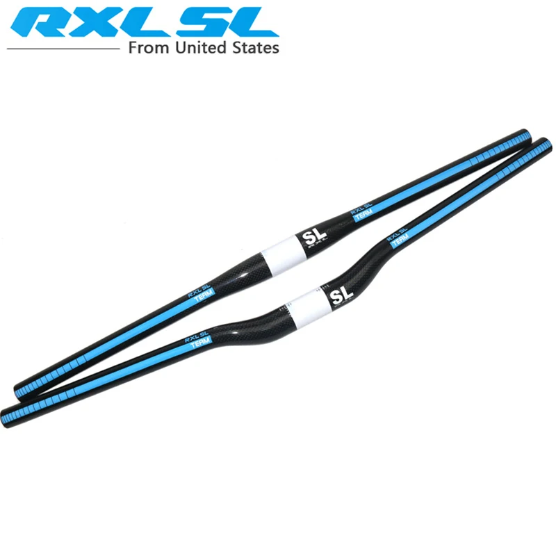 

RXL SL Carbon Mountain Bicycle Handlebars MTB Blue 3K Gloss Cycling Straight Flat/Bend Riser 31.8*601-700mm Bike Handlebar