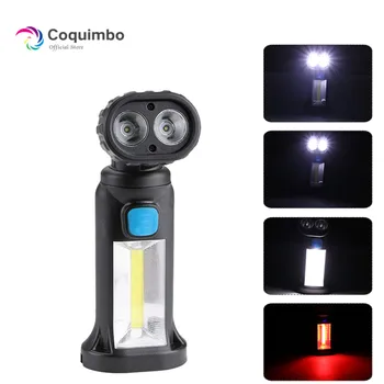 

COB LED Working Lamp 4 Modes Magnet Hook Flashlight USB Rechargeable Torch Lamp Can Be Used As Power Bank