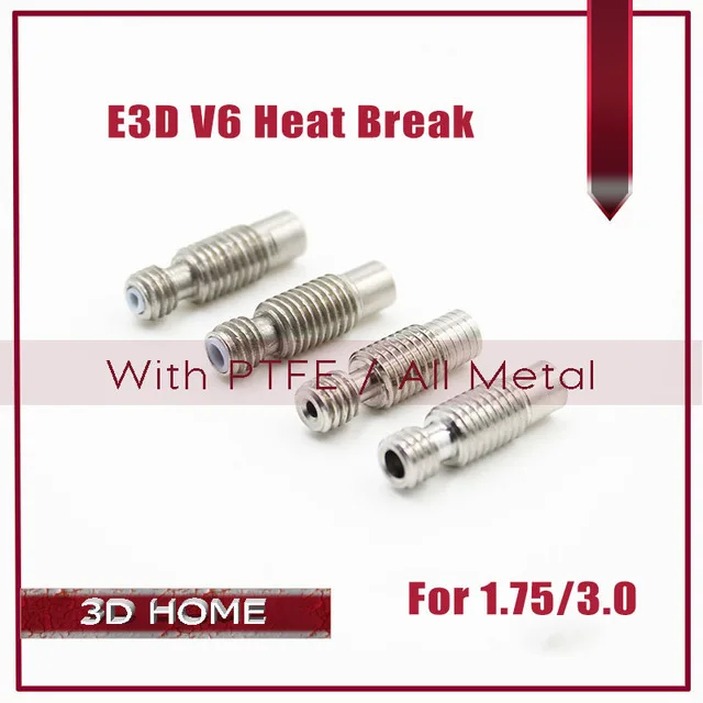 cheap 50Pcs E3D V6 Hotend Nozzle Throat With PTFE All Metal Pipe M6 M7 For 1.75 3.0mm Filament 3D Printer