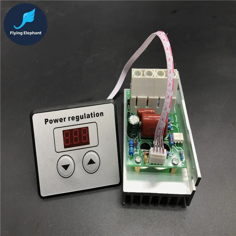 

AC 220V 10000W 80A Digital Control SCR Electronic Voltage Regulator 10-220V Speed Control Dimmer Thermostat + Digital Meters