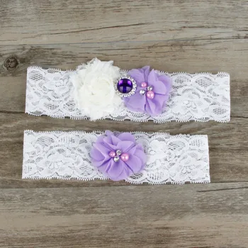 

1 pair wedding garter lavender bridal lace garter stretch toss garter vintage inspired lace garter
