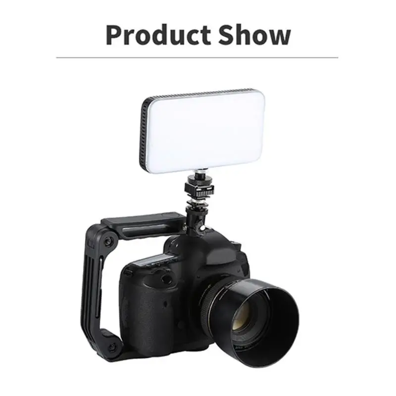 1/4 Screw U-Shape Camera Stabilizer Handheld DSLR Cam Handle Bracket Grip Stabilizer with Mic LED Port Camera DSLR Accessories