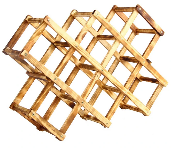 

1PC Solid Wood Folding Wine Racks Foldable Wine Stand Wooden Wine Holder Wine Racks Kitchen Bar Display Shelf JB 2043