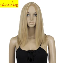 3166 19 дюймов Длина плеча парик блонд Омбре прямые синтетические парики для женщин термостойкие волокна на всю голову волосы