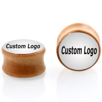 

Wholesale organic wood custom logo ear plug gauges expander tunnel body piercing jewelry mix 8mm-25mm 72pcs