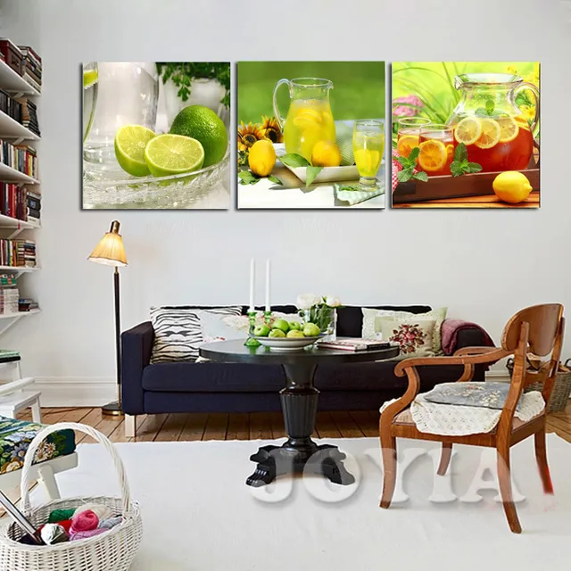 Modern Fruit Wall Paintings Lemon Tea Pictures Home Kitchen Decor Modern Fruit Wall Paintings Lemon Tea Pictures Home Kitchen Decor Canvas Art Dinning