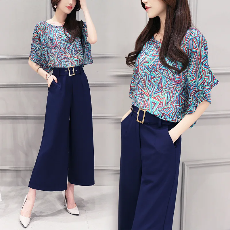 2 Two Piece Set Women Korea Hot Female Chiffon Blouse Tops Leg Pants 2016 Spring Summer Casual Sets Clothes Womens Suits 88005 In From 2 Two Piece Set Women Korea Hot Female Chiffon Blouse Tops Leg Pants 2016 Spring Summer Casual Sets Clothes Womens Suits 88005 In From