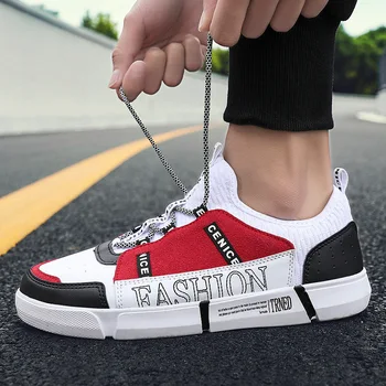 

Hot sold New spring men's fashion trend casual shoes wild mesh breathable lace up matching color comfortable low to help shoes