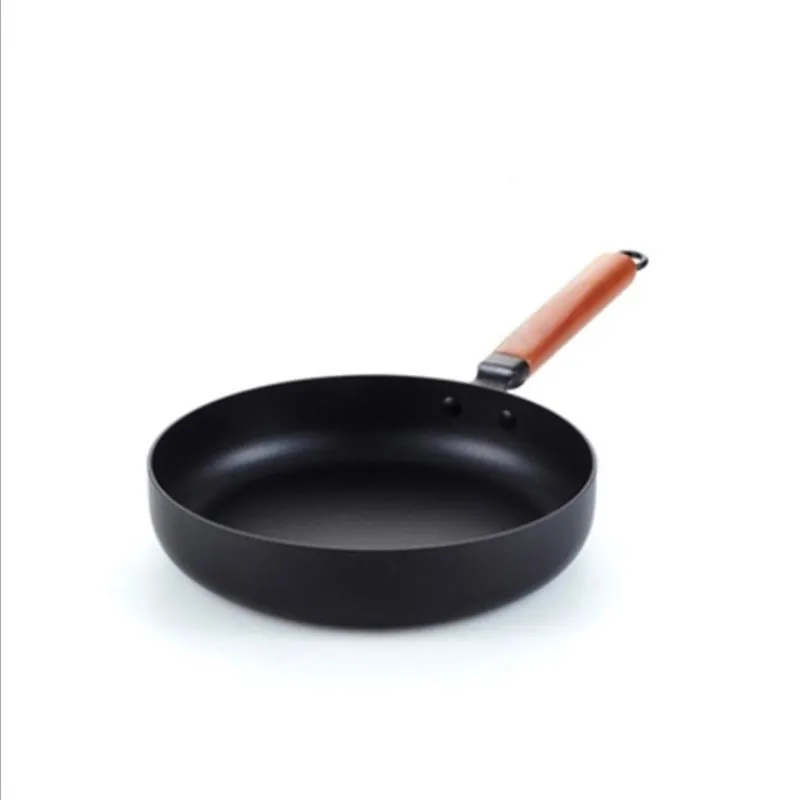 Baratos Hogar sartén antiadherente Wok sartén de hierro fundido multiusos filete panqueque Pan sin humos uso para inducción de Gas