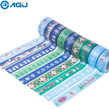 

AAGU 1PC 15MM*5M Christmas Snowman Santa Claus Washi Tape Scrapbook Notebook Decorative Masking Tape Office Supplies Paper Tape