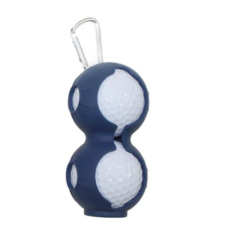 Набор силиконовых шаров для гольфа из 2 предметов, аксессуары для гольфа, силиконовый защитный чехол для гольфа, можно повесить на пояс - Цвет: Navy blue