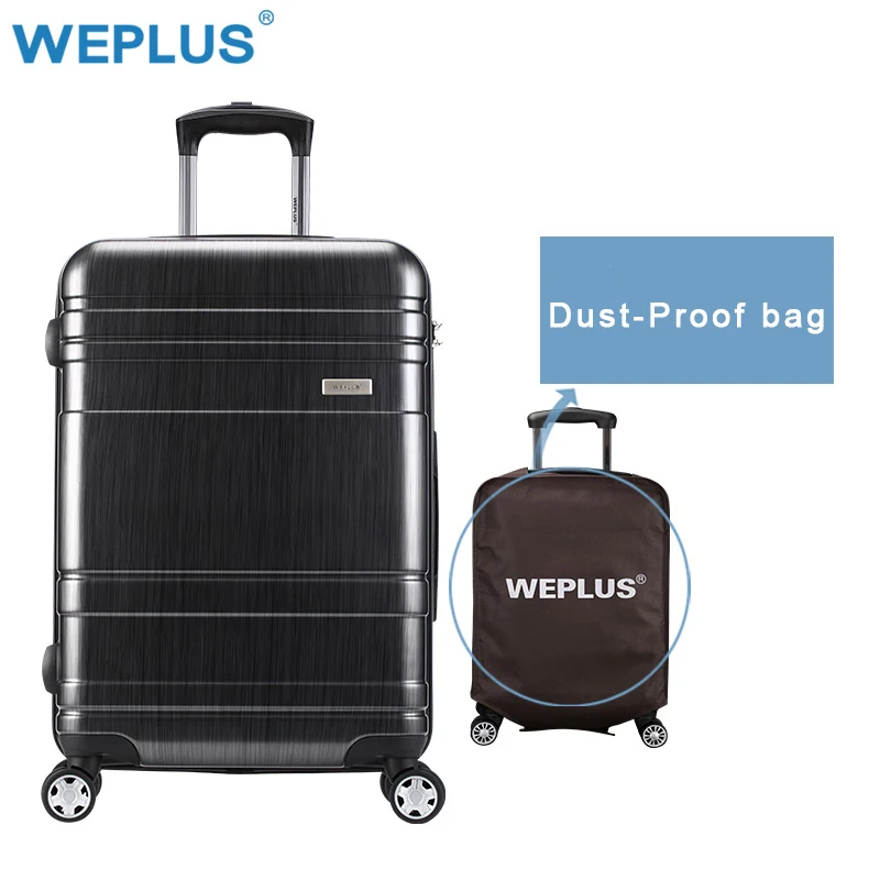 

WEPLUS 24 Inch Rolling Luggage Suitcase Boarding Case travel luggage drop shipping Spinner Cases Trolley Suitcase wheeled black