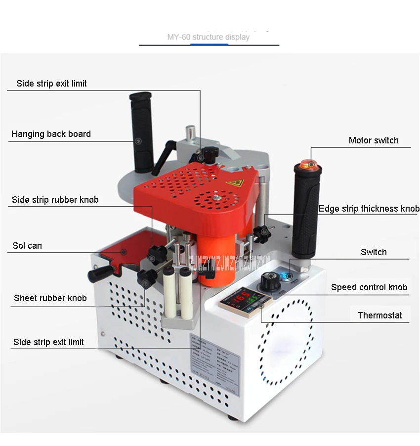 MY-60 портативный Кромкооблицовочный станок высокого качества, Кромкооблицовочный станок, деревообрабатывающий ручной Кромкооблицовочный станок 110 В/220 В 720 Вт 5 м/мин