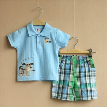 

Girls Boys Cotton 2Pc Set Baby Spring Summer animal flower tops & girl floral short pants striped owl print 9colors &3size