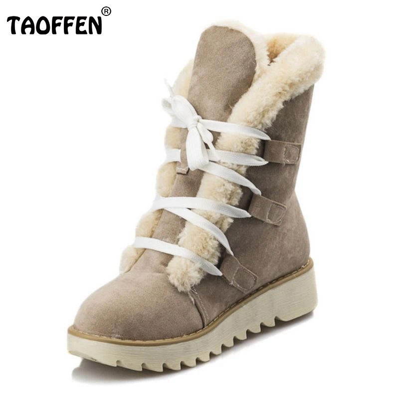 

Size 32-43 Gladiator Snow Boots Women Flats Half Short Boot Ladies Warm Plush Winter Mid Calf Boots Footwear Shoes Woman
