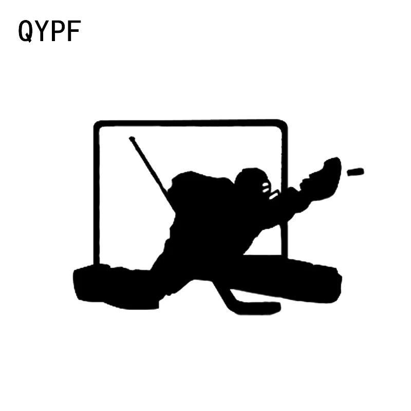 

QYPF 13.2*9CM Fashion Hockey Decor Car Styling Stickers Silhouette Black/Silver Vinyl C16-0563
