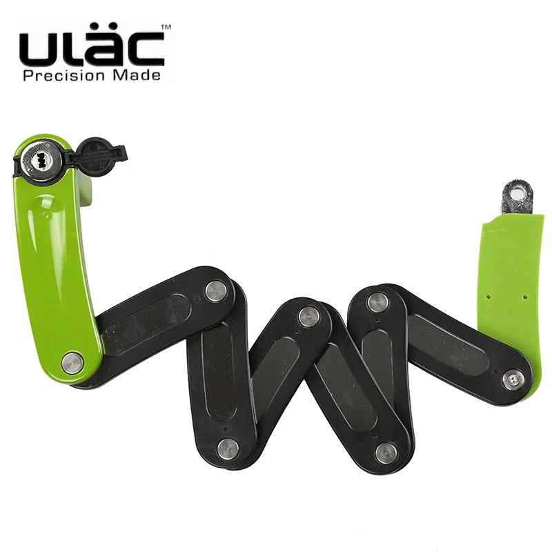 ULAC Folding Bicycle Lock Mini Portable Foldable Bike Lock Professional Anti-theft Alloy Strong MTB Mountain Road Bike Lock