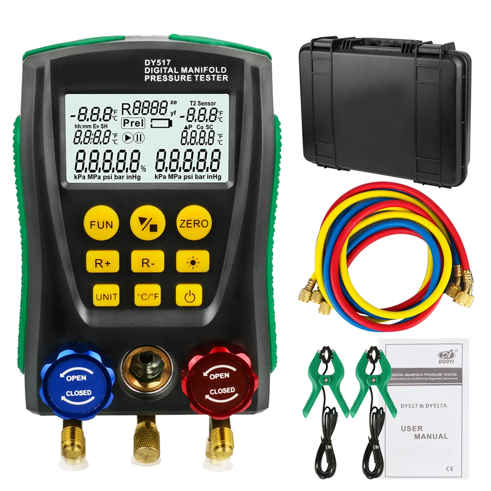 

Everpower LM120 HVAC Refrigeration Digital Manifold Manometer Vacuum Pressure Meter Temperature Tester For Auto Air Conditioners