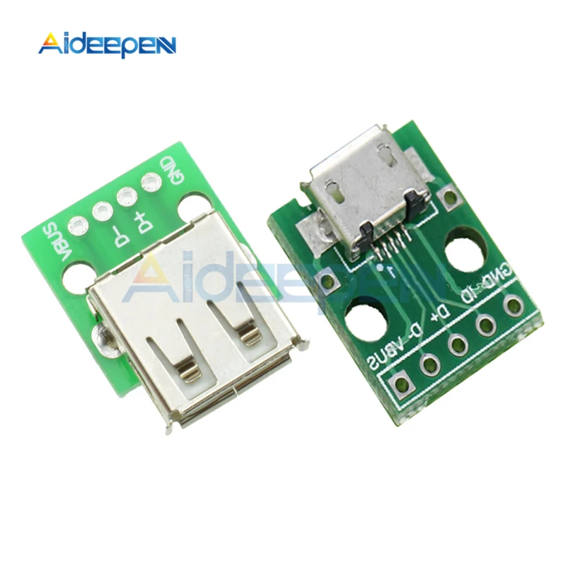 10 шт./лот тип A разъем USB/Micro USB DIP 2 54 мм печатная плата адаптер модуль