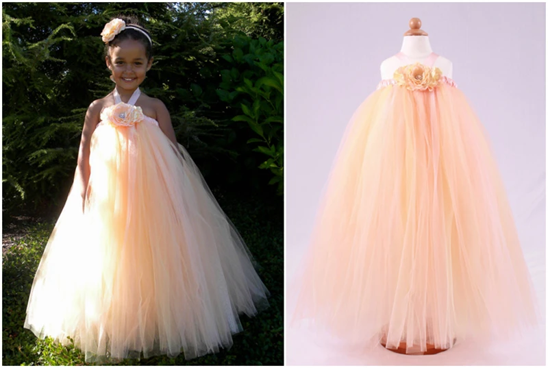 

Children Dress Stage Performance Presided Over Girls Pink yellow mixed Princess Dress Tutu Children's Clothing Catwalk