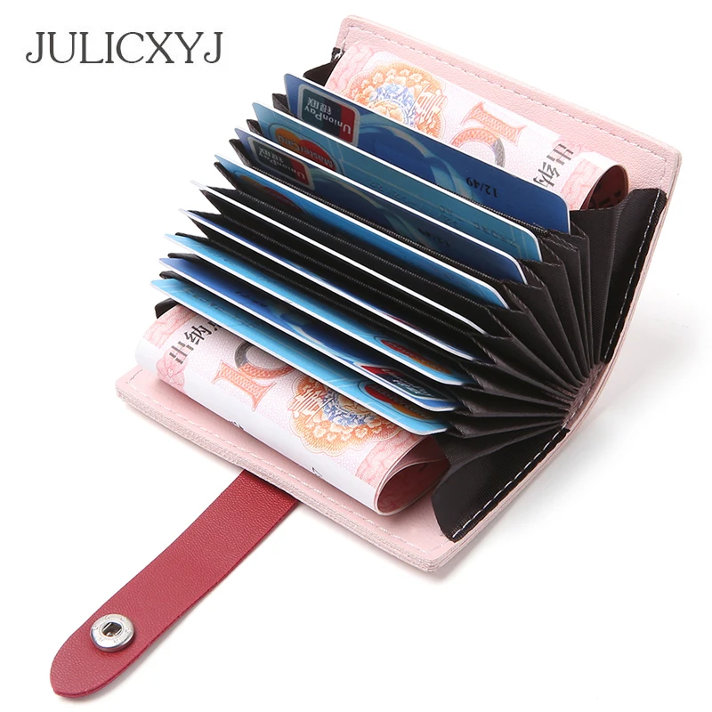 

JULICXYJ PU Leather Woman's Men's Business Bank Card Holder Wallet Bank Credit Card Case Bag ID Holders Porte Carte