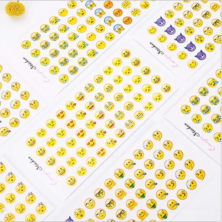 

12 sheets total 660 pcs Smily Face Emoji Stickers DIY Diary Scrapbooking For Notebook Message Twitter Large Viny Instagram 2043