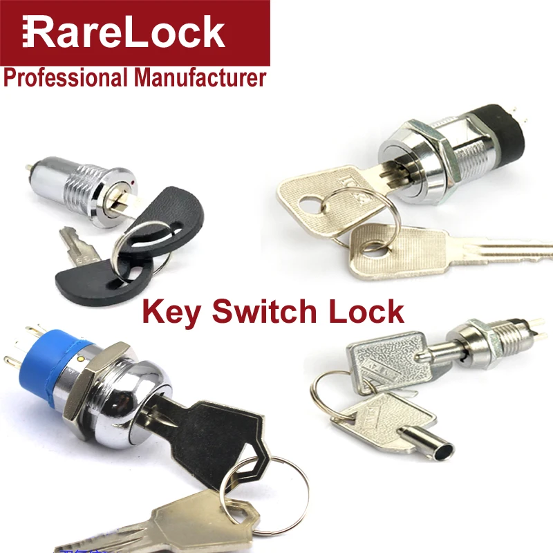 Rarelock ZInc Alloy Black 5 Size Power Motorcycle Lock Key Switch Locks
