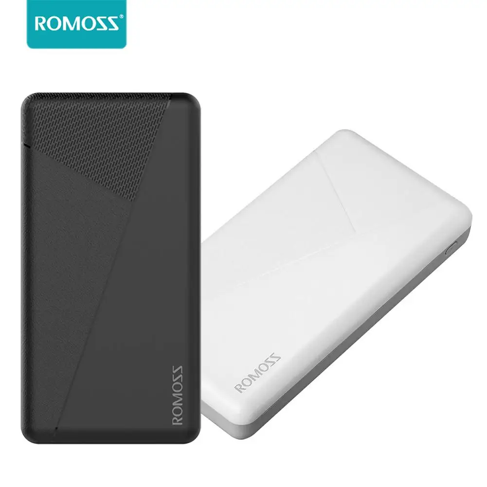 

ROMOSS PIE 10 10000mAh Power Bank 2.1A Fast Charging Portable External Battery Dual USB Outputs For iphone 8plus Xiaomi6 Huawei