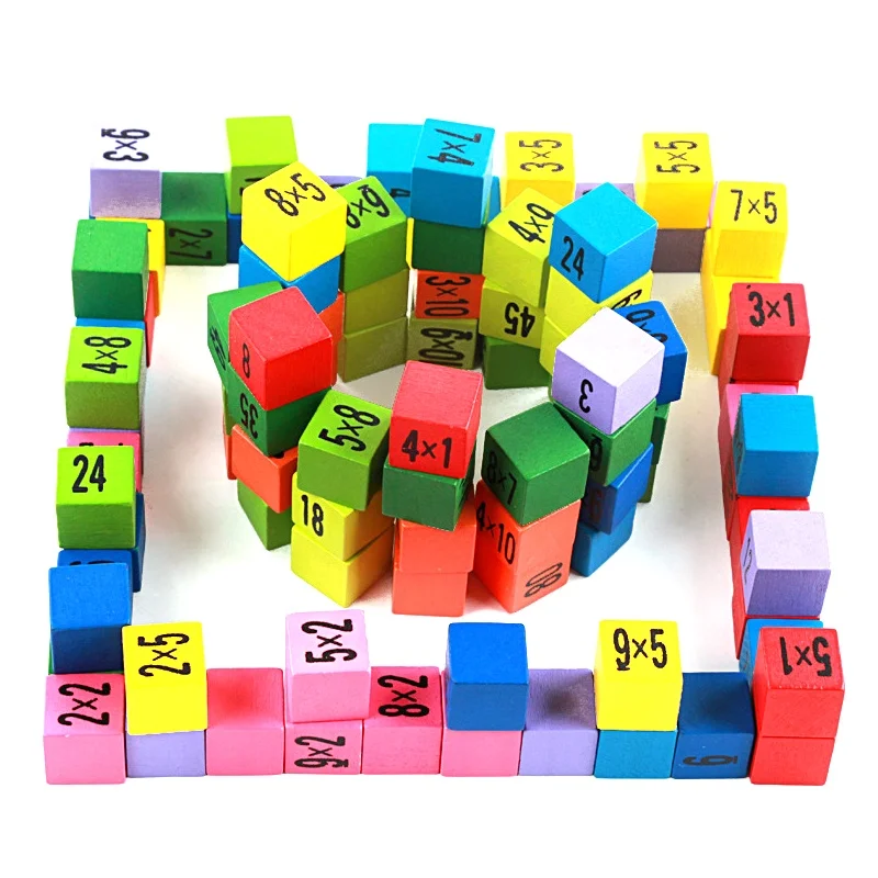 

Wooden Toys 99 Multiplication Table Math Toy 10*10 Figure Blocks Baby Learn Educational Montessori Gifts for kids