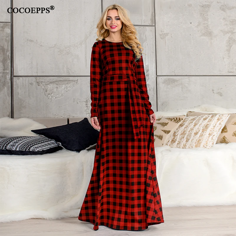 5XL 6XL 2019 Для женщин длинное платье осень Винтаж размера плюс Макси модное красное