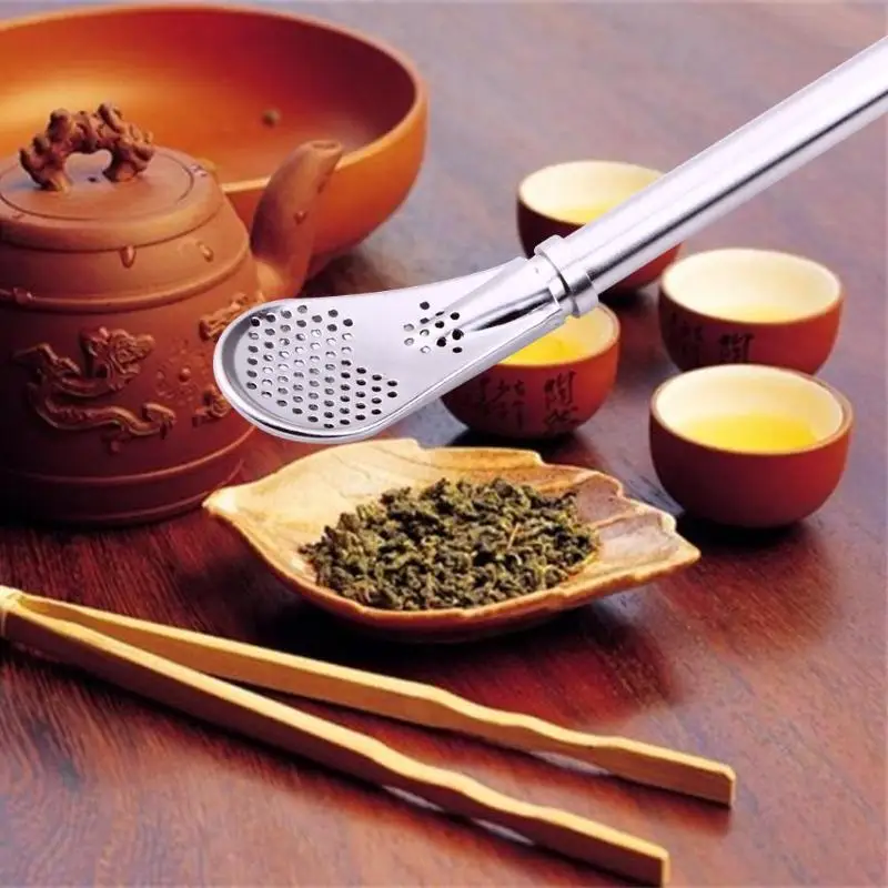 Нержавеющая сталь соломенная ложка Чайный фильтр Yerba mate трубочки для чая Bombilla Gourd многоразовые чайные инструменты моющиеся барные аксессуары