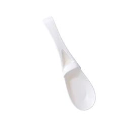 Ложка для супа пластиковая ложка креативная кухонная посуда пластиковая Нескользящая Удобная столовая ложка - Цвет: white