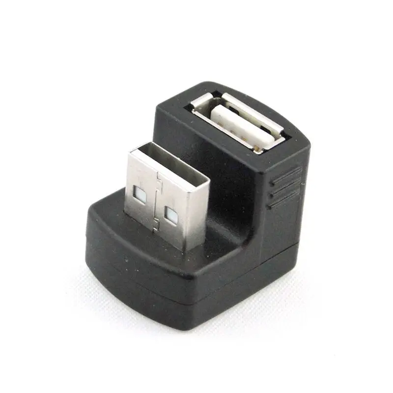 Переходник CY Chenyang с прямым углом USB 2 0 переходник штырь-гнездо 90 180 градусов черный