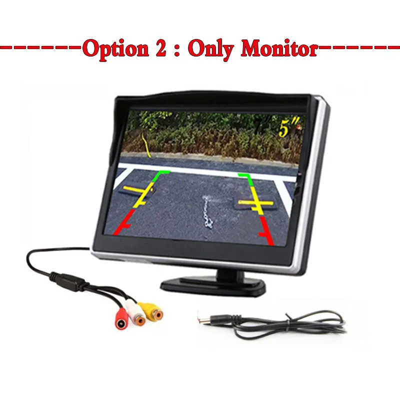 Koorinwoo беспроводной 5 дюймов Автомобильный монитор TFT ЖК-экран HD цифровой цветной автомобильный номерной знак камера заднего вида комплект поддержка VCD/DVD - Название цвета: Option 2