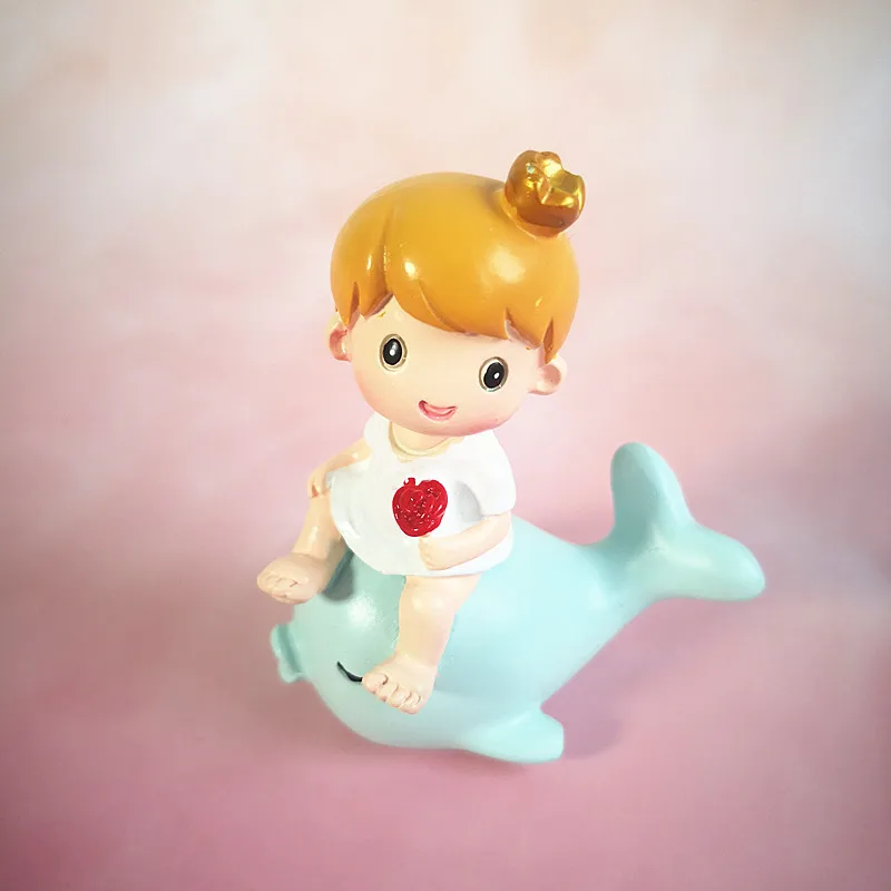 dolphin Cake topper boy girl Baby shower happy birthday cake decoration wedding party anniversary valentine's day bakingtopper