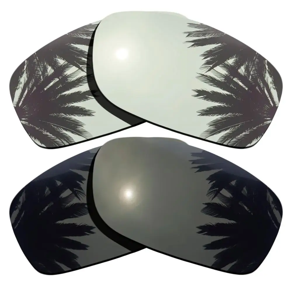 

Black & Silver Mirrored Polarized Replacement Lenses for Fives Squared Frame 100% UVA & UVB