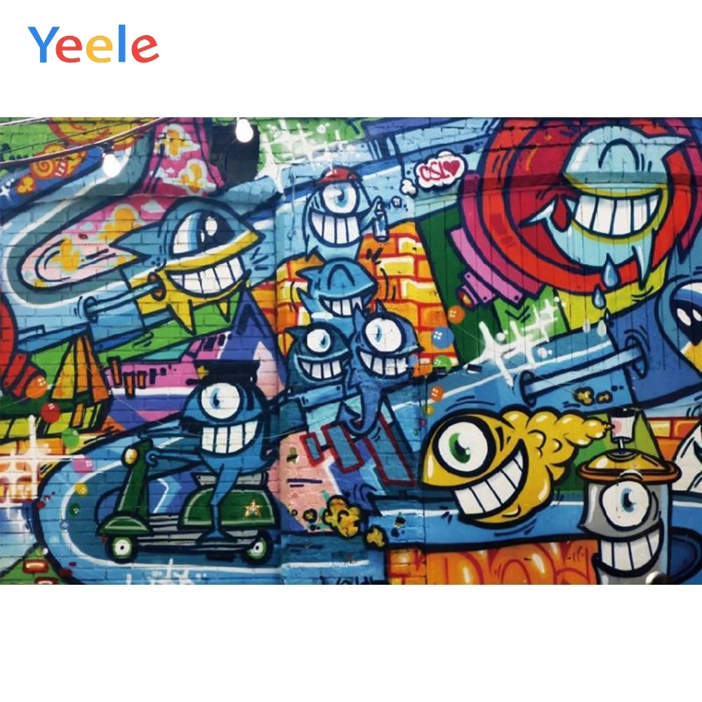 

Yeele Graffiti Colorful Pattern Wall Baby Party Portrait Photographic Backgrounds Photography Backdrops For Photo Studio