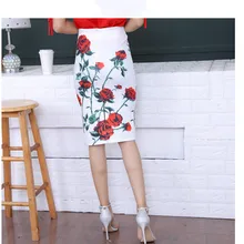 Для женщин Летний стиль юбка-карандаш Для женщин Высокая Талия зеленые юбки Винтаж элегантное облегающее платье с цветочным рисунком юбка миди с принтом