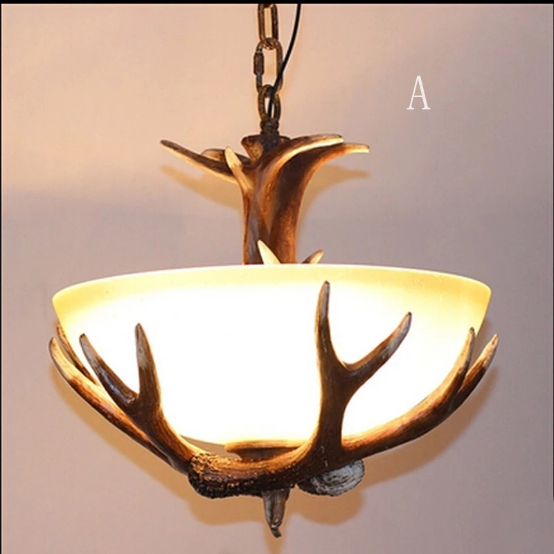 Resin Deer Horn pendant lamp for decoration French Retro style use