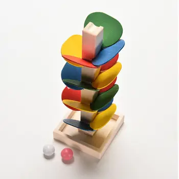 

1Set DIY Montessori Educational toy Wooden Tree Marble Ball Run Track Game Baby Kids Children Intelligence Educational Toy