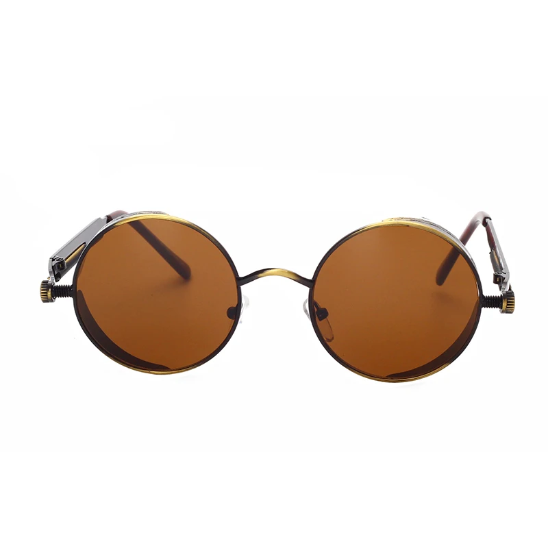 Модные стимпанк Солнцезащитные очки женские ретро круглые металлические солнцезащитные очки женские круглые Винтажные Солнцезащитные очки для мужчин UV400