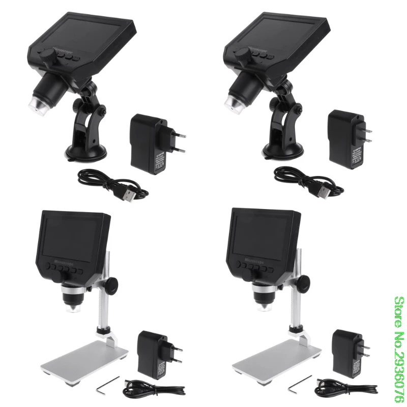 

G600 4.3" LCD Digital Microscope LED Zoom 1-600X 3.6MP HD Camera Video Recorder
