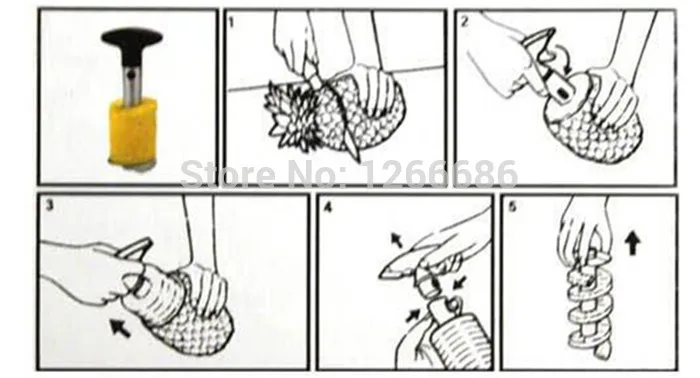 288 шт./лот фрукты слайсер для ананаса простой кухонный инструмент нож для фруктов очистка от кожицы
